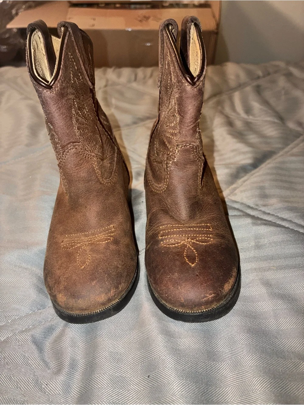 Kids Brown Leather Cowboy Boots - Classic Western Style